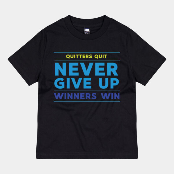 KIds "Never Give up" HIP Tshirt Thumbnail